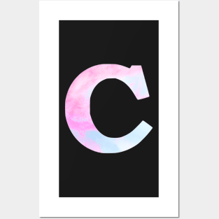 The Letter C Blue and Pink Design Posters and Art